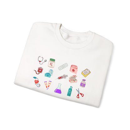 Nurse Sweatshirt - Cute Nurse RN Registered Nurse Nursing School Crewneck Sweatshirt – Healthcare Worker Apparel - Hospital Nurse Gift – Perfect for Medical Professionals & Students