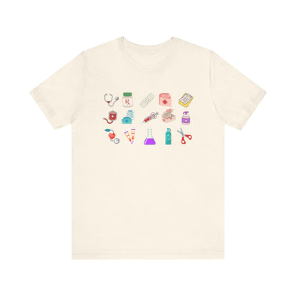 Nurse Life T-Shirt – Medical Tools Graphic Tee – Cute RN Shirt for Women – Hospital Nurse Gift – Healthcare Worker Apparel – Nursing School Tee - Perfect Gift for Healthcare Workers