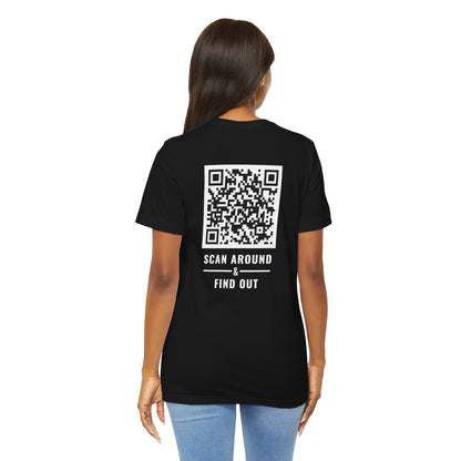Funny QR Code T-Shirt – Scan Me for Instant 90s Nostalgia | What is Love Meme Shirt | Party Tee | Unisex Graphic Tee - Scan Around & Find Out