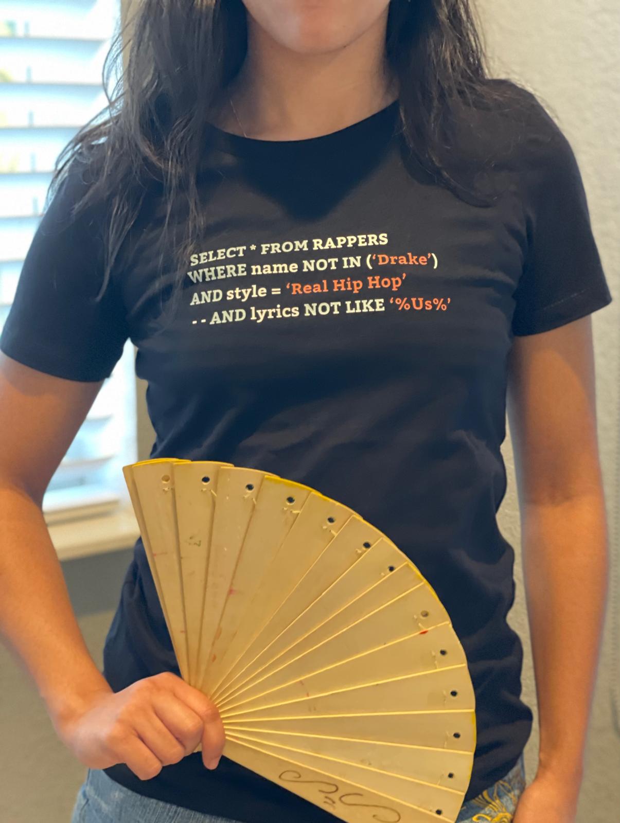 Hip Hop Lyrics SQL Graphic Boyfriend Tee - Funny SQL T-Shirt – Programmer Gift – Coding Shirt for Developers – Software Engineer Shirt - Boyfriend Tee