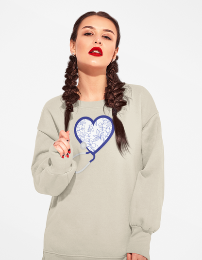 Nurse Toile Floral Blue Heart Sweatshirt, Stethoscope Sweatshirt, Nurse Chinoiserie, Gift For Nurse, Healthcare Worker, Nurse Appreciation