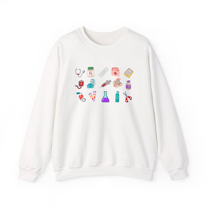 Nurse Sweatshirt - Cute Nurse RN Registered Nurse Nursing School Crewneck Sweatshirt – Healthcare Worker Apparel - Hospital Nurse Gift – Perfect for Medical Professionals & Students